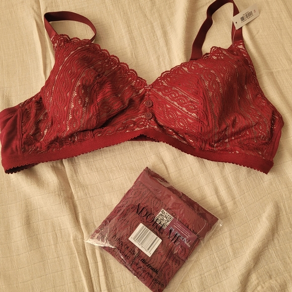 Adore Me Samanta Dark Red Plus Contour Bra Set - Picture 2 of 7